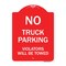 Signmission Parking Restriction No Truck Parking Violators Towed Heavy-Gauge Alum Sign, 18" x 24", RW-1824-23370 A-DES-RW-1824-23370 - alternate 1